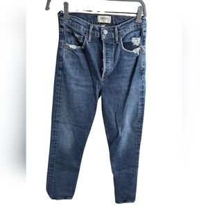 AGOLDE High Rise Distressed Straight Crop Jeans Size 26